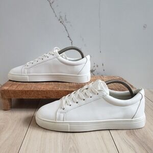 Primark Sneakers Mens 8 White Leather Low Top Everyday Shoes